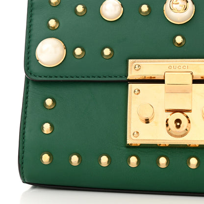 Gucci Calfskin Studded Small Padlock Shoulder Bag Emerald 13 of 13