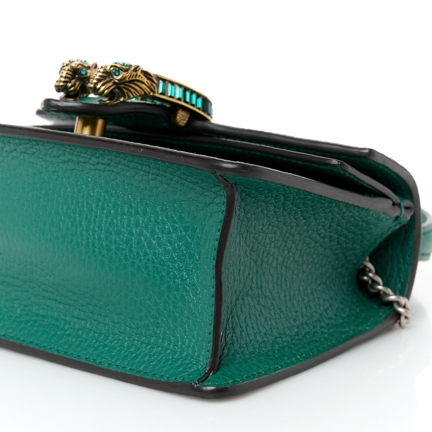 Gucci Dollar Calfskin Crystal Mini Dionysus Top Handle Bag Emerald
