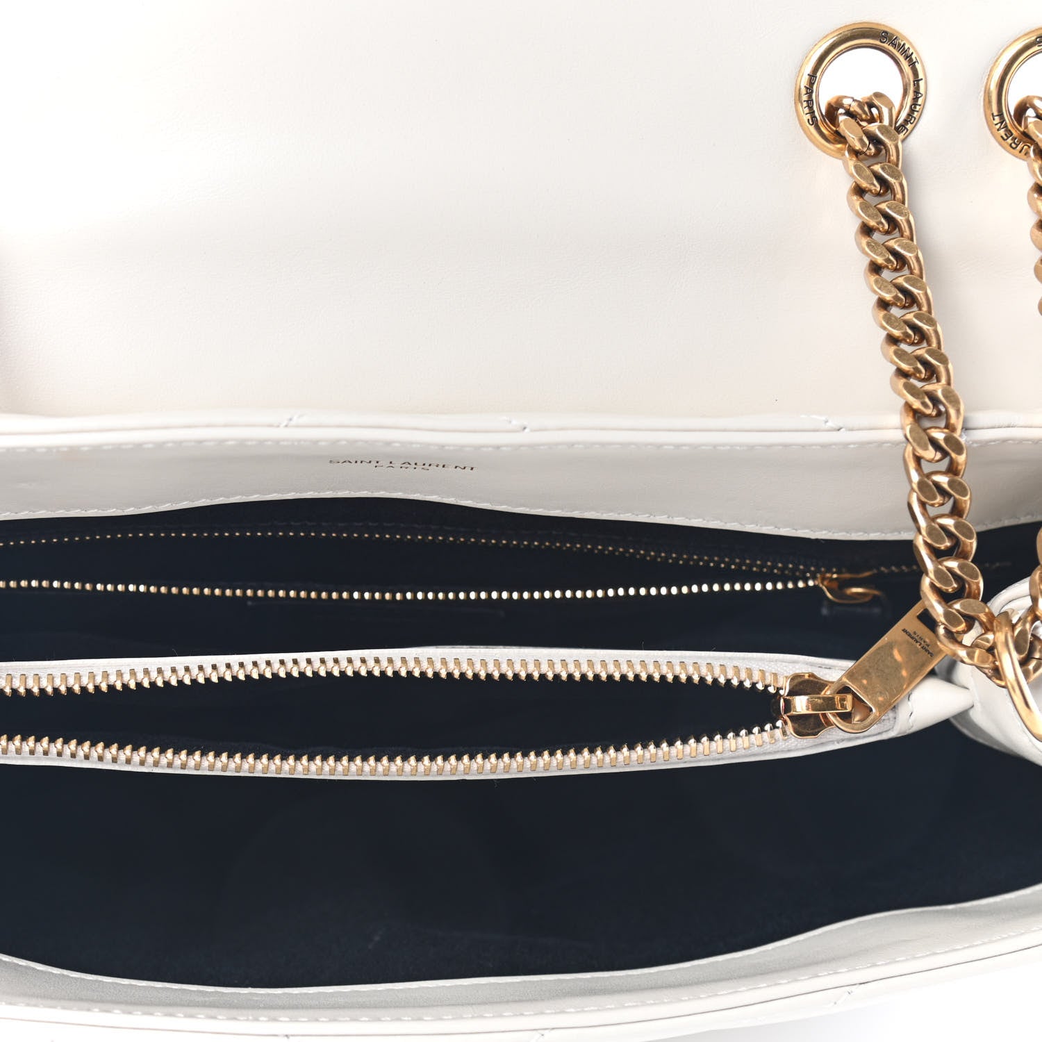 Saint Laurent Calfskin Y Quilted Monogram Medium Loulou Chain Satchel Crema Soft 5 of 5