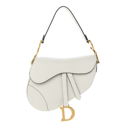 Christian Dior Grained Calfskin Saddle Bag White 1 of 9