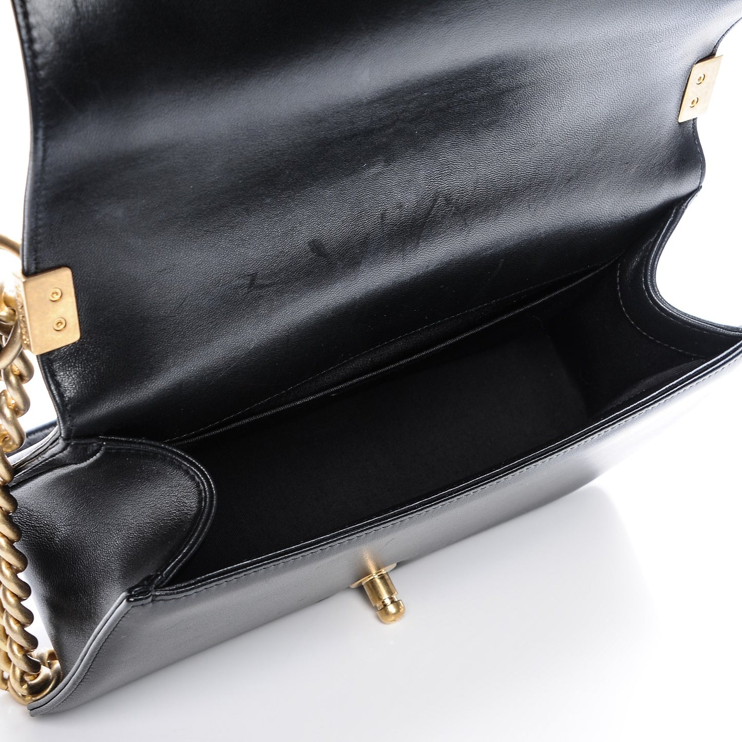 Lambskin Quilted Medium Boy Flap Black