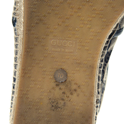 Gucci Monogram Miro Soft Calfskin Mens Espadrilles 10 Beige Blue 6 of 7