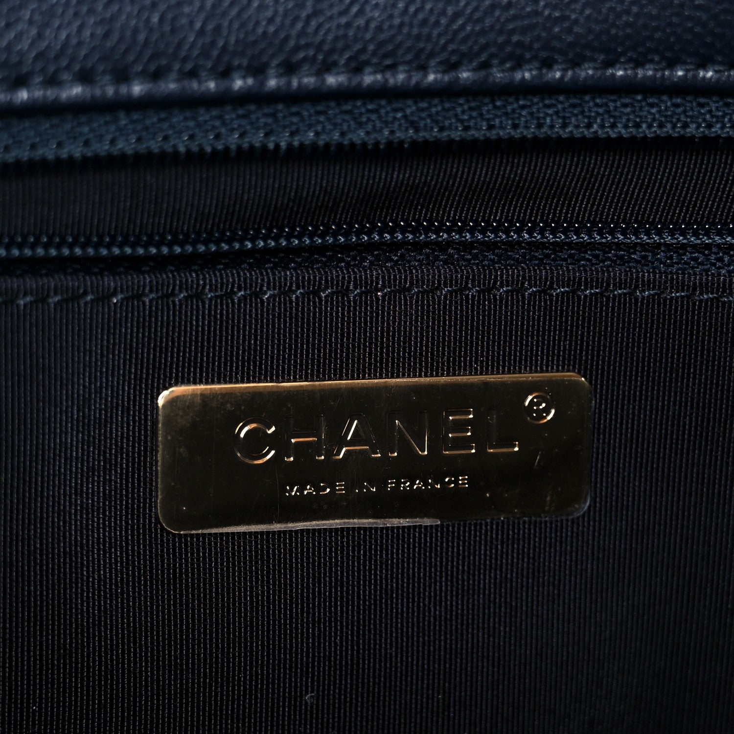 Chanel Goatskin Quilted Large Chanel 19 Flap Navy Blue 6 of 10
