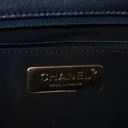 Chanel Goatskin Quilted Large Chanel 19 Flap Navy Blue 6 of 10
