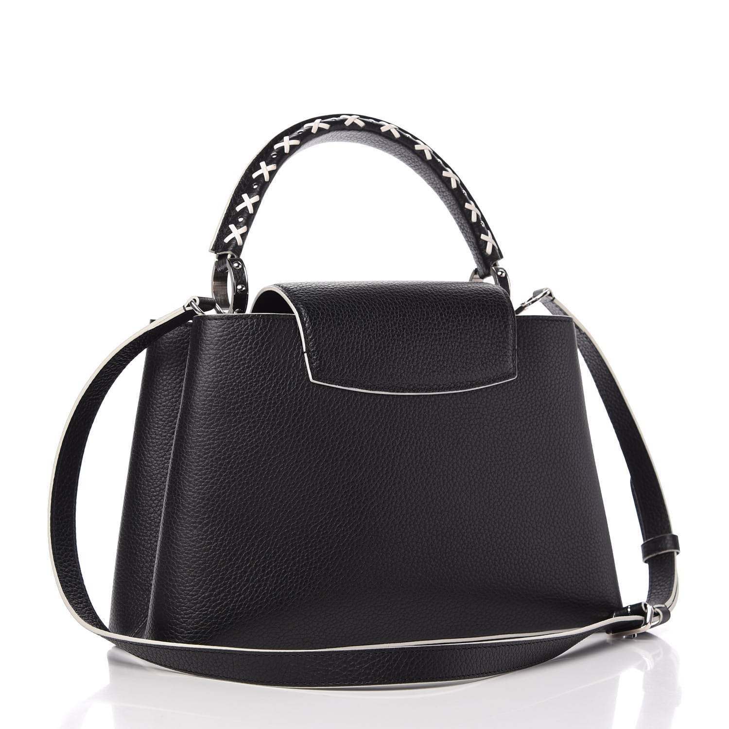 Louis Vuitton Taurillon Stitched Capucines PM Black 2 of 10