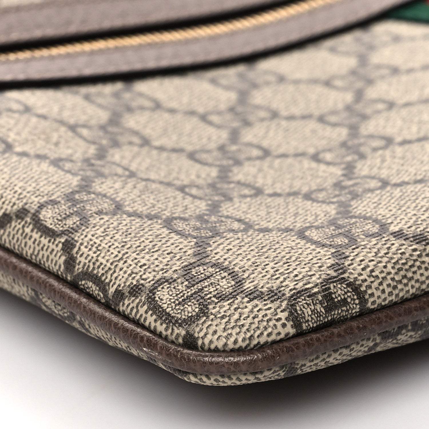 Gucci GG Supreme Monogram Large Ophidia Pouch Clutch Brown 11 of 11