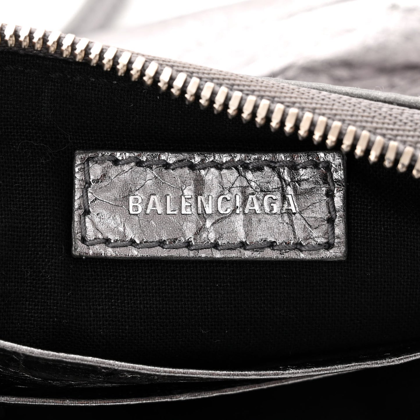 Metallic Agneau Arena Le Cagole Purse With Chain Mini Silver