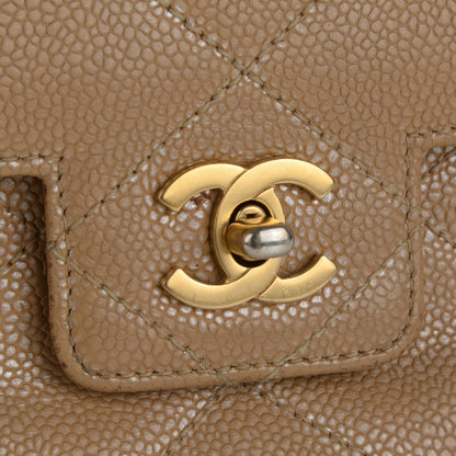 Chanel Metallic Caviar Quilted Medium Single Flap Beige 9 of 9