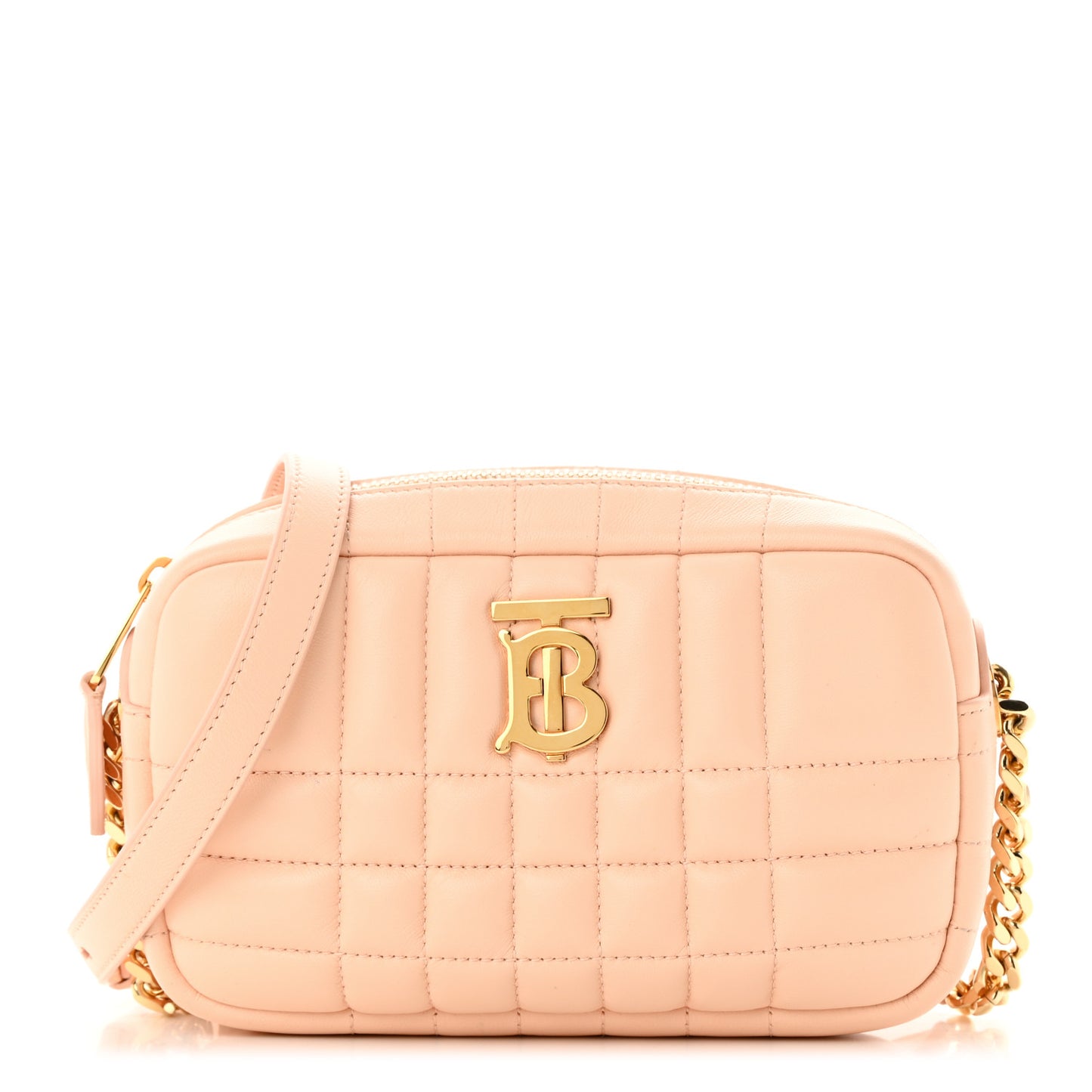 Lambskin Quilted Mini Lola Camera Bag Peach
