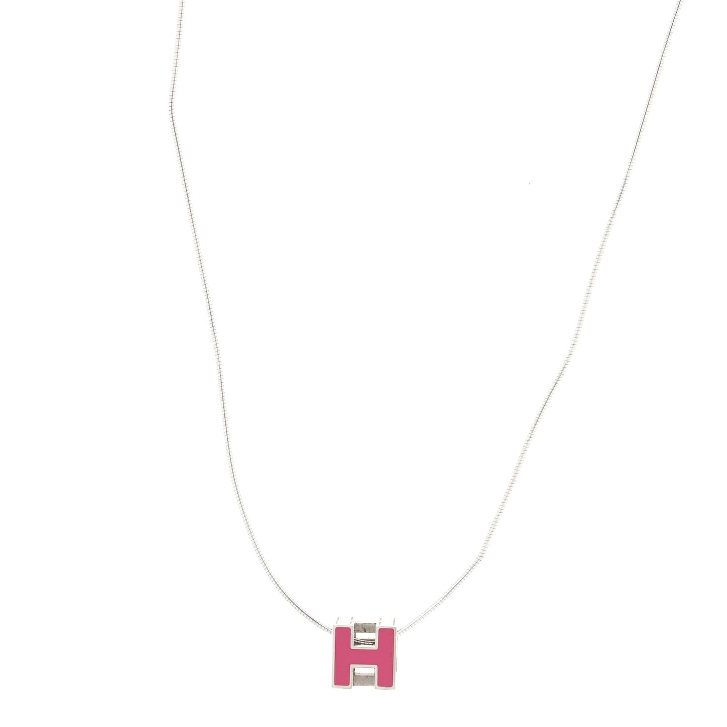 Lacquered Palladium Cage d'H Pendant Necklace Rose Indien