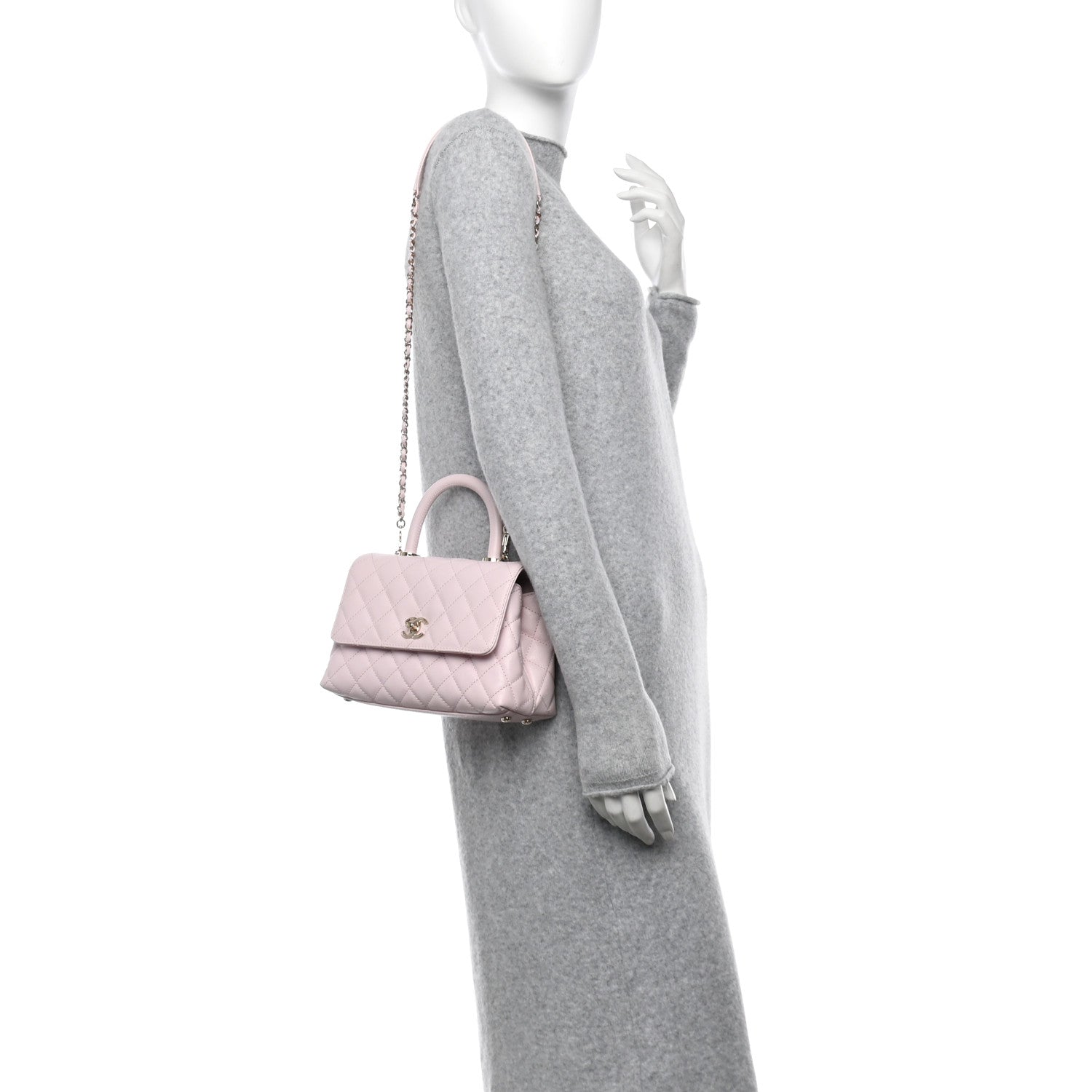Chanel Caviar Quilted Mini Coco Handle Flap Light Pink 2 of 10