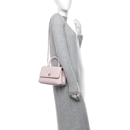 Chanel Caviar Quilted Mini Coco Handle Flap Light Pink 2 of 10