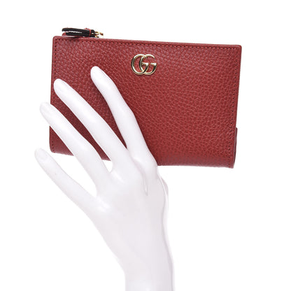 Gucci Dollar Calfskin GG Marmont Zipped Wallet Hibiscus Red 2 of 8