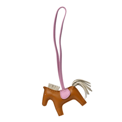 Hermes Milo Lambskin Grigri Rodeo Horse Bag Charm PM Sesame Mauve Sylvestre Craie 1 of 4