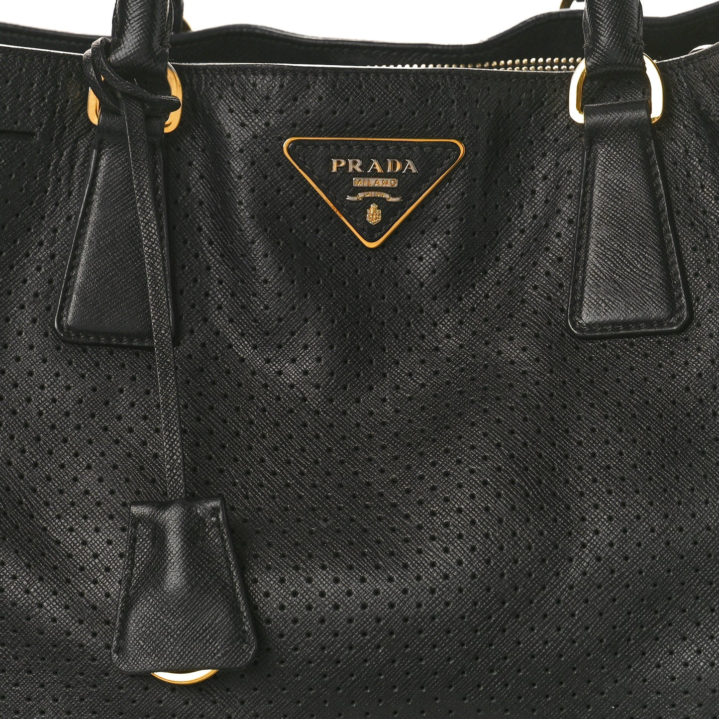 Saffiano Fori Perforated Lux Tote Black