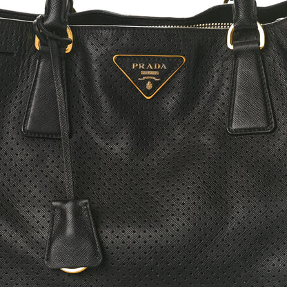 Prada Saffiano Fori Perforated Lux Tote Black 7 of 12