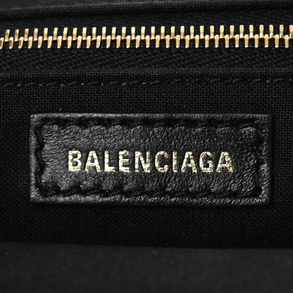 Balenciaga Grained Calfskin Logo Cloud Clutch XL Black 6 of 11