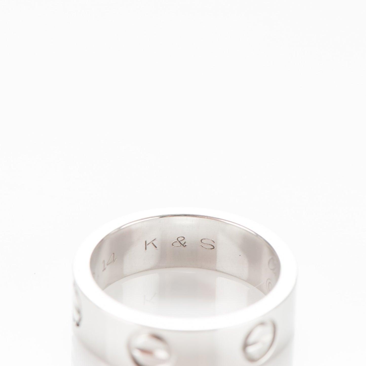 Platinum 5.5mm LOVE Ring 49 4.75