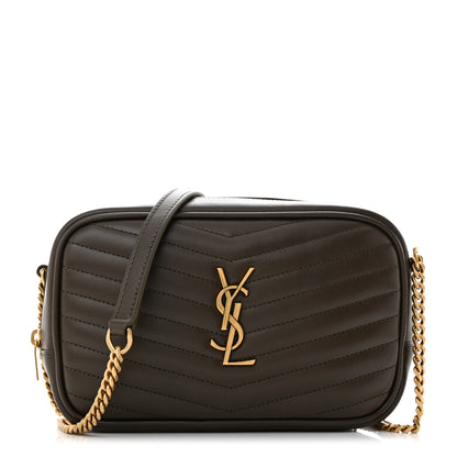 Saint Laurent Calfskin Matelasse Monogram Mini Lou Camera Bag Light Musk 1 of 10