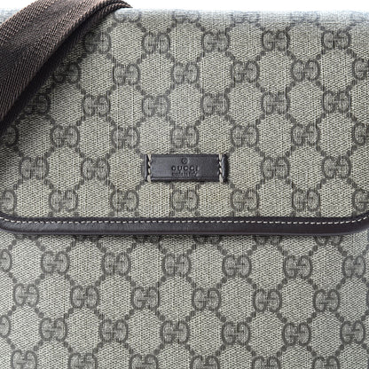 Gucci GG Supreme Monogram Selleria Calfskin Small Flap Messenger Bag Beige Ebony Cocoa Dark Chocolate 8 of 11