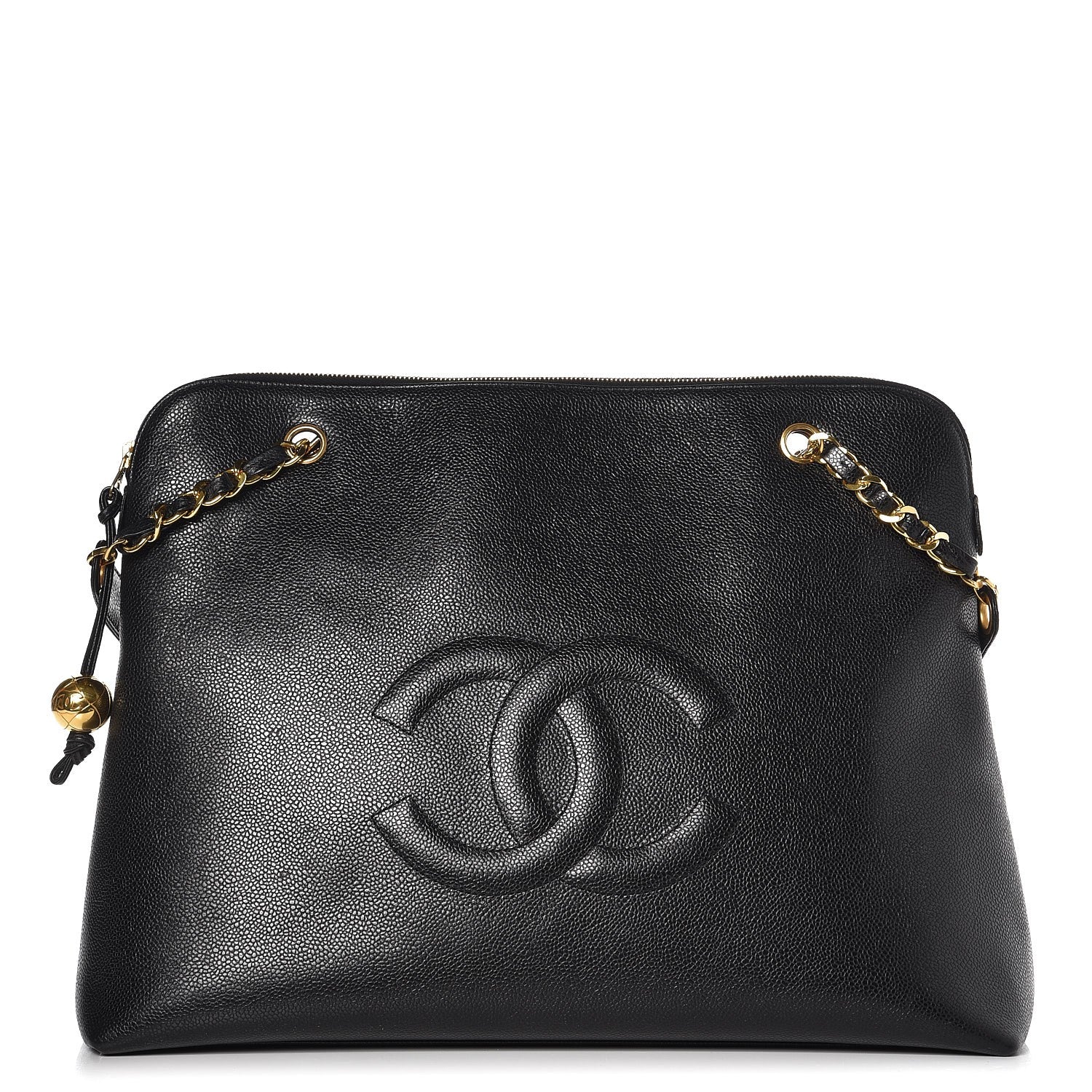 Chanel Caviar Large CC Shoulder Bag Black 1 of 8