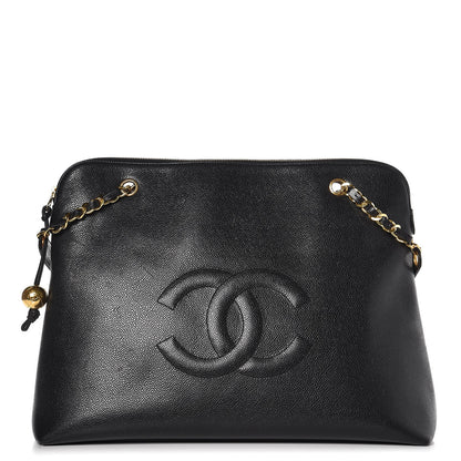 Chanel Caviar Large CC Shoulder Bag Black 1 of 8