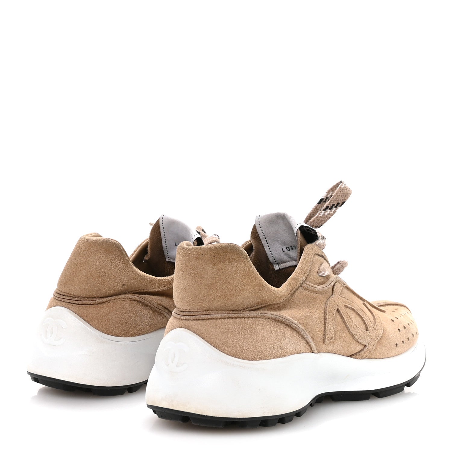 Chanel Suede Goatskin CC Sneakers 36 Dark Beige 5 of 8
