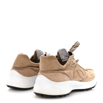 Chanel Suede Goatskin CC Sneakers 36 Dark Beige 5 of 8