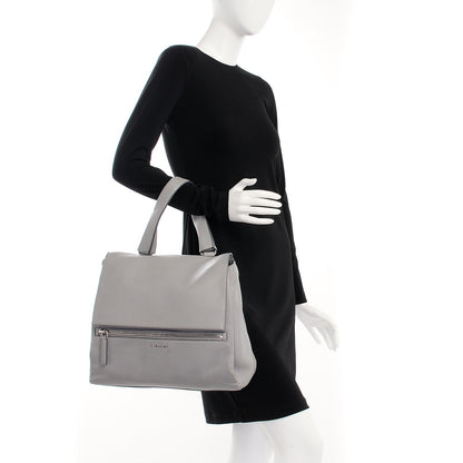 Givenchy Grained Calfskin Medium Pandora Pure Flap Bag Pearl Grey 3 of 8