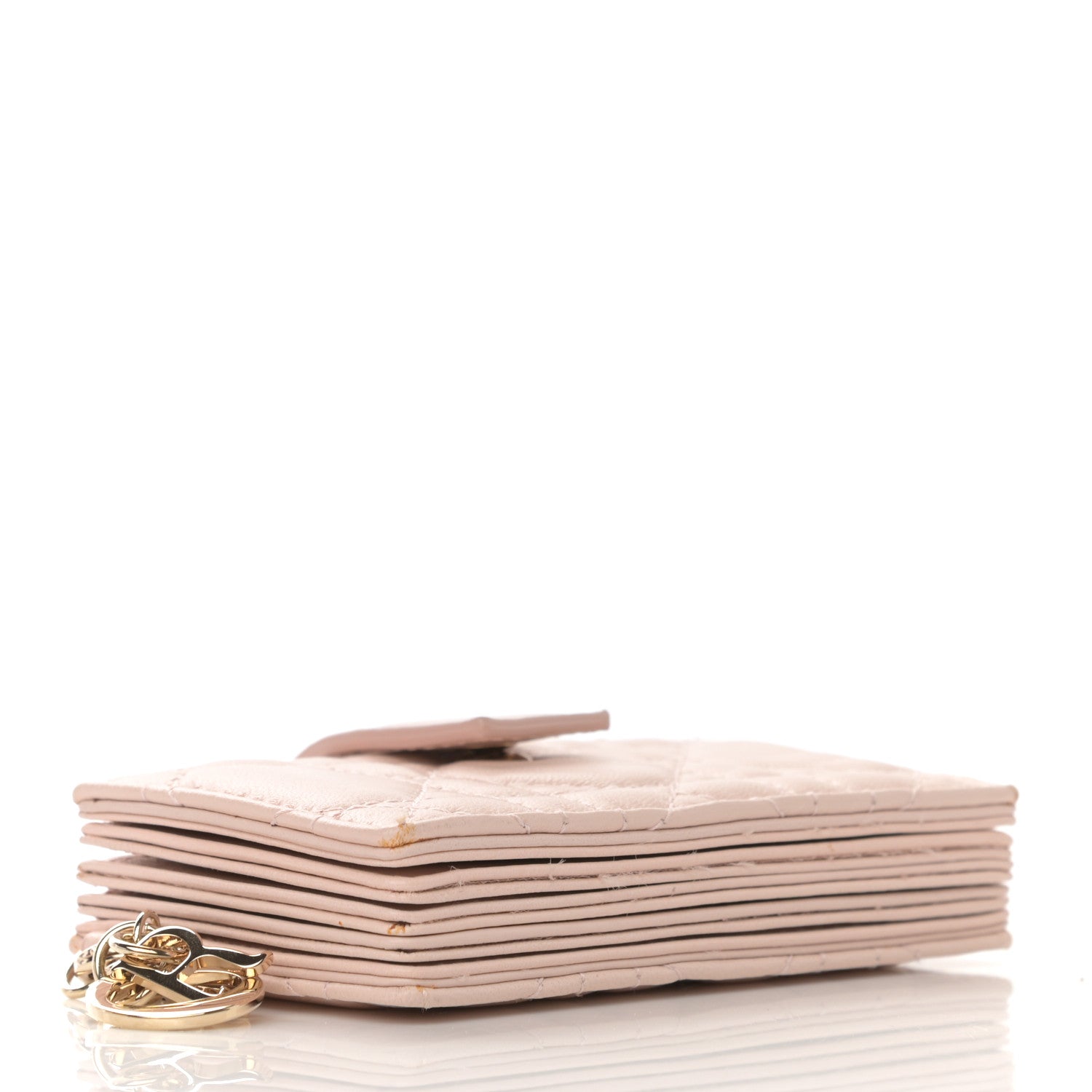 Christian Dior Lambskin Cannage Lady Dior 5-Gusset Card Holder Light Pink 4 of 11