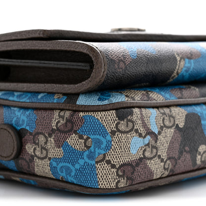 Gucci GG Supreme Monogram Mini Ophidia Crossbody Bag Blue 9 of 10