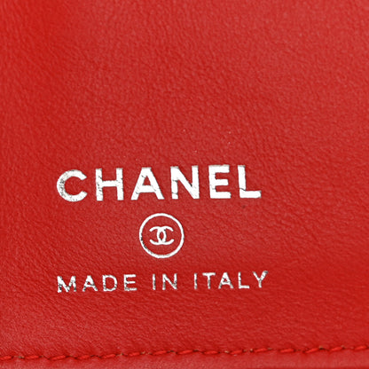 Chanel Caviar Chevron Quilted Passport Holder Red 6 of 9