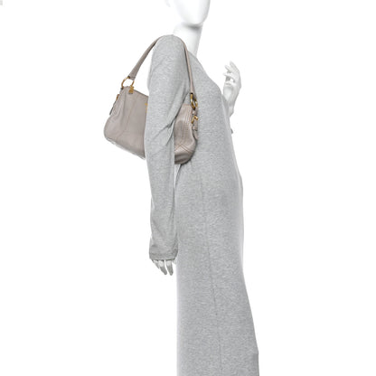 Prada Soft Calfskin Stitched Shoulder Bag  Argilla 2 of 14