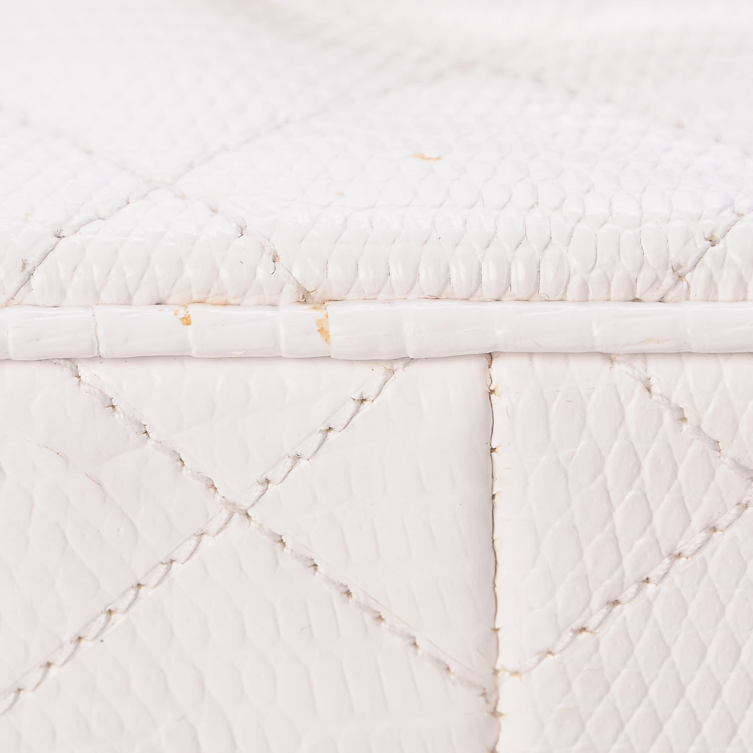 Chanel Lizard Quilted Camera Case White 10 of 12
