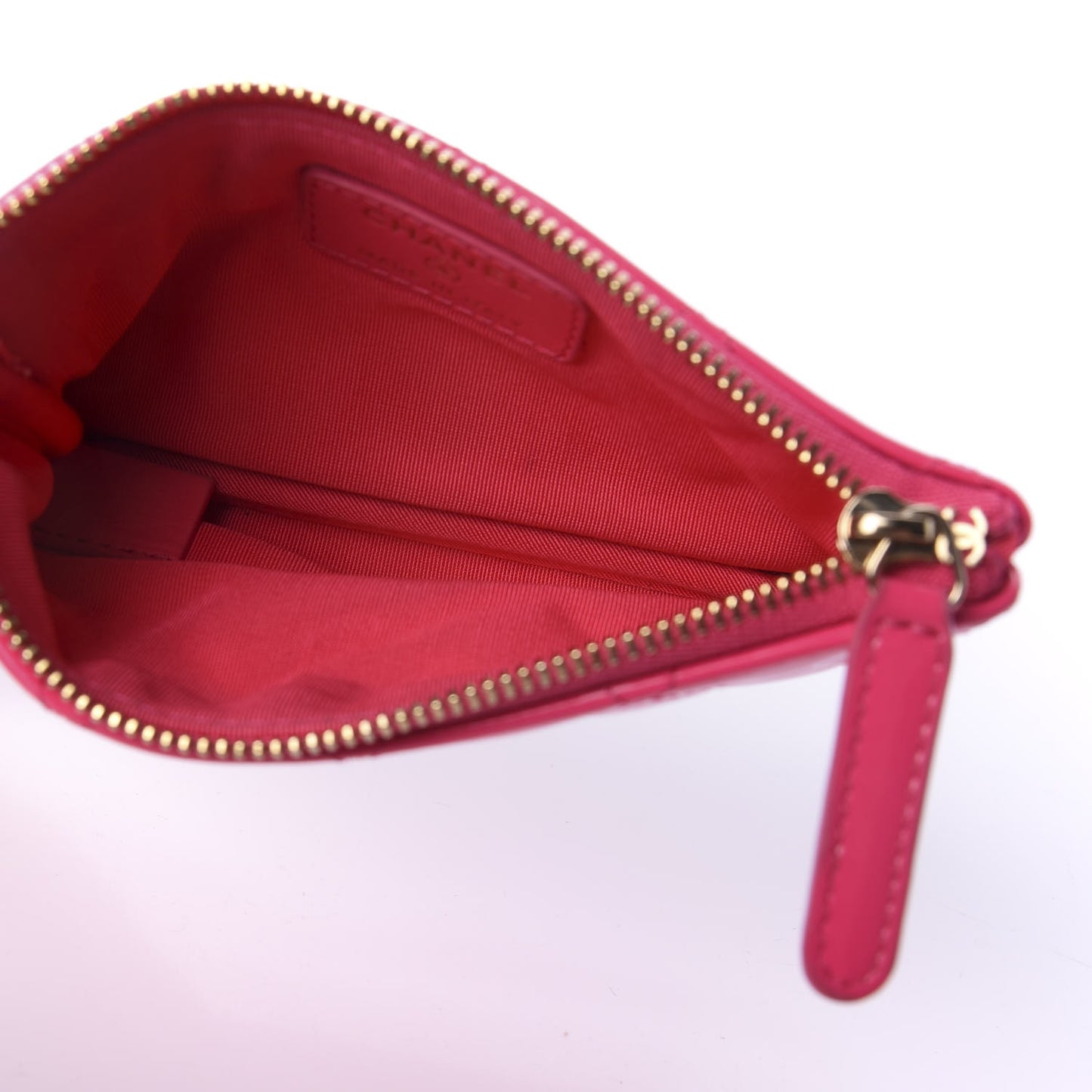 Patent Quilted Small Cosmetic Case Pink