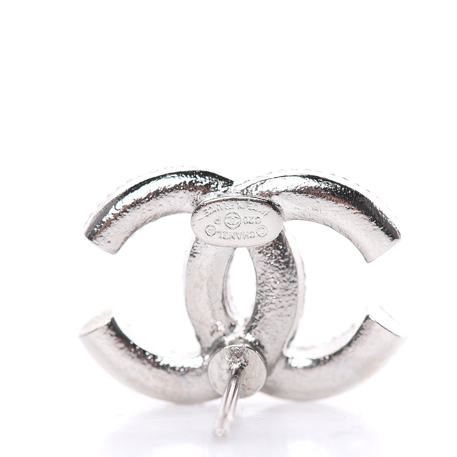 Chanel Crystal CC Coco Flapper Earrings Silver 3 of 5