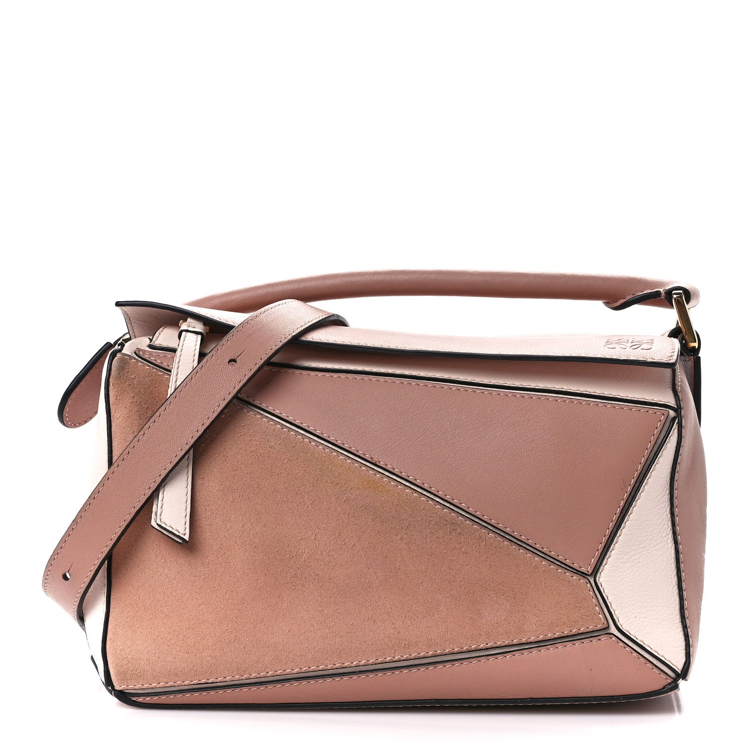 Loewe Calfskin Suede Medium Puzzle Bag Blush 1 of 13