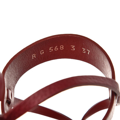 Valentino Garavani Calfskin Rockstud Ankle Wrap Flat Thong Sandals 37 Rubino 8 of 9