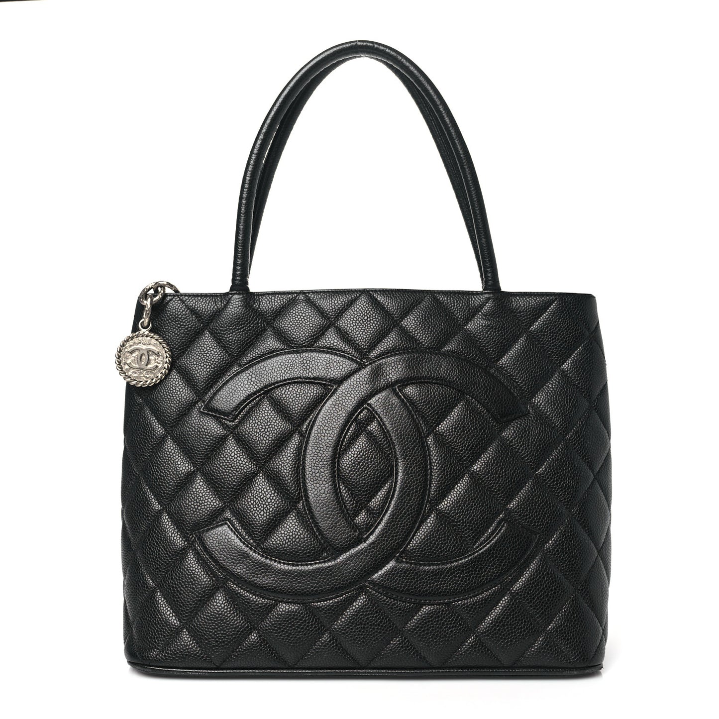 Caviar Quilted Medallion Tote Black