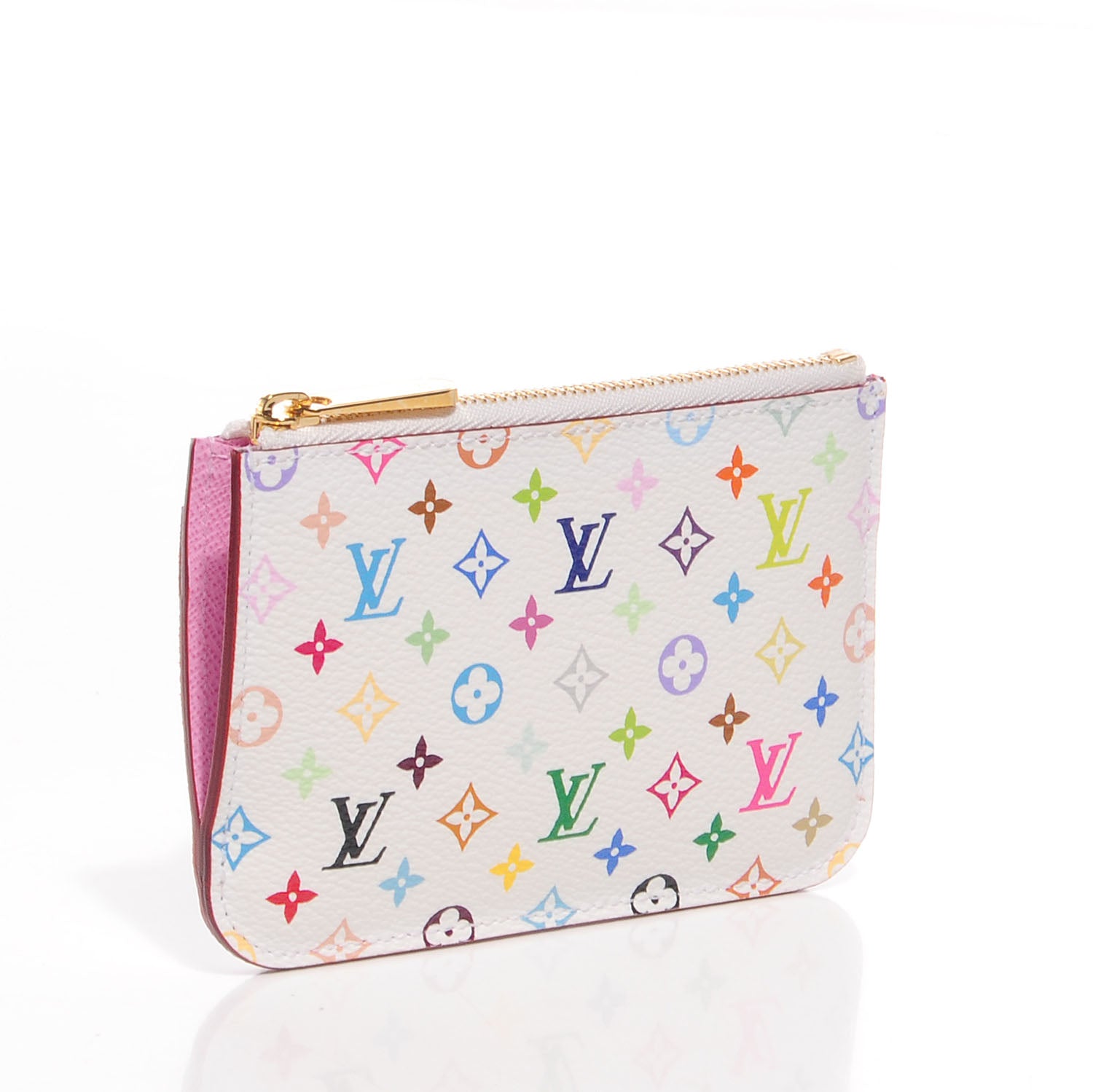 Louis Vuitton Monogram Multicolor Key Pouch White Litchi 3 of 8