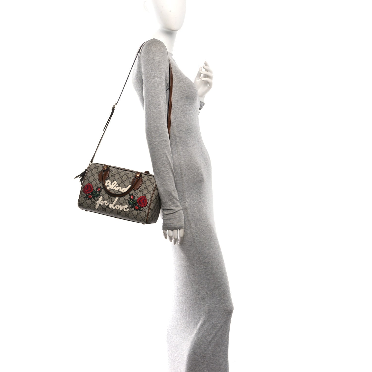 Gucci GG Supreme Monogram Blind for Love Embroidered Small Boston Beige Tuscany 2 of 12