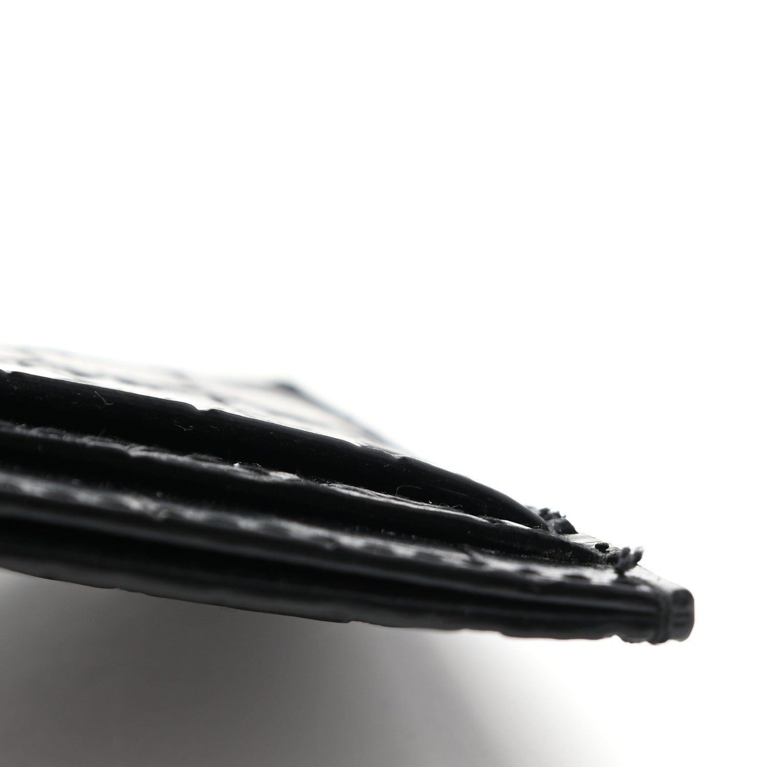 Saint Laurent Calfskin Crocodile Embossed Card Case Black 8 of 9