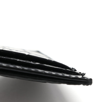 Saint Laurent Calfskin Crocodile Embossed Card Case Black 8 of 9