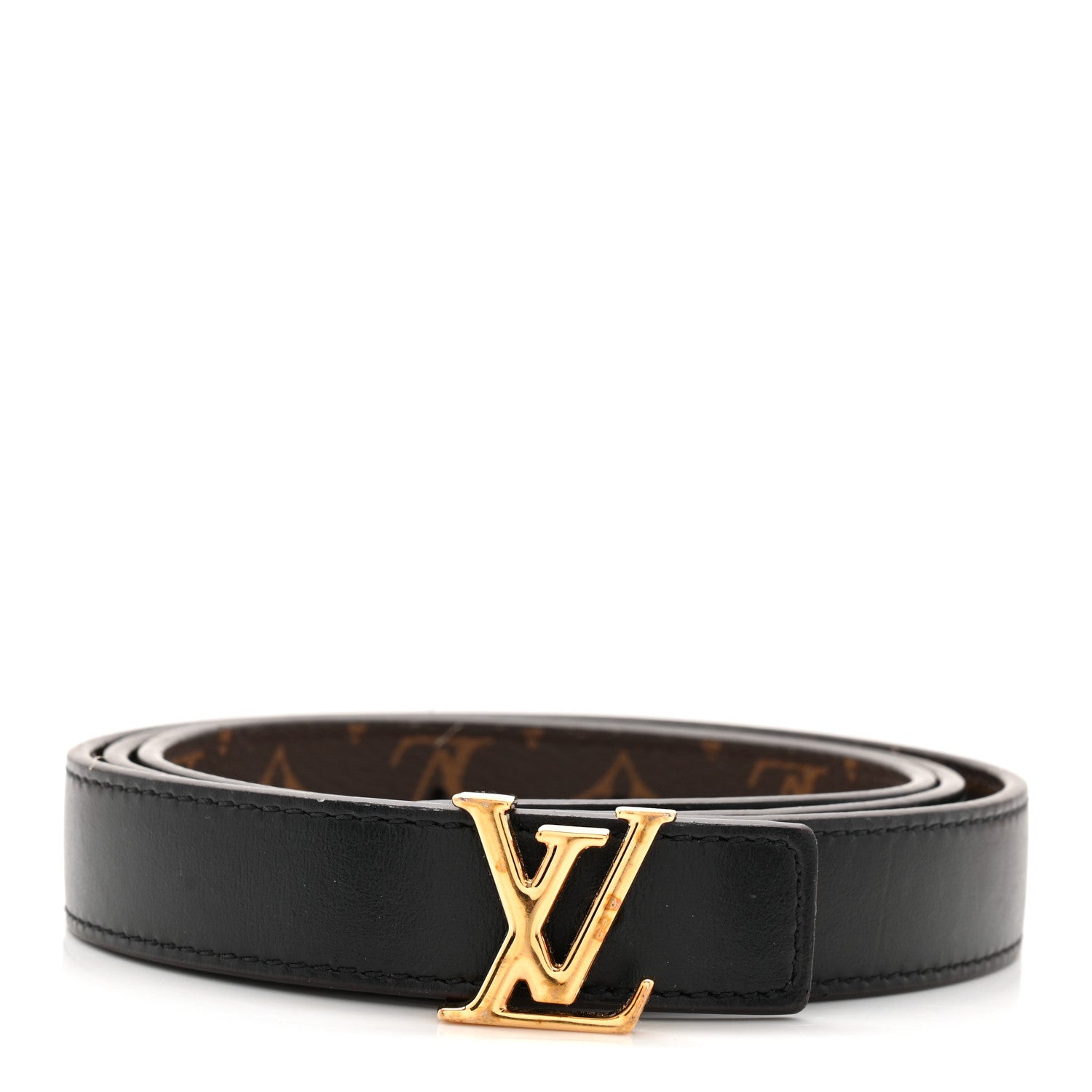 Louis Vuitton Calfskin Monogram 20mm LV Iconic Reversible Belt 85 34 Black 1 of 6