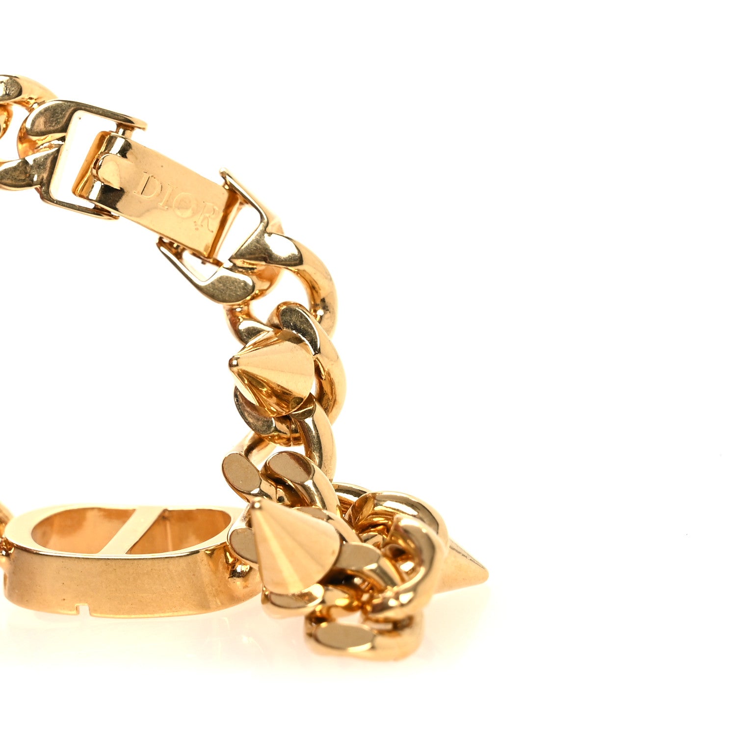 Christian Dior Metal Petit CD Spikes Chain Bracelet Gold 4 of 4