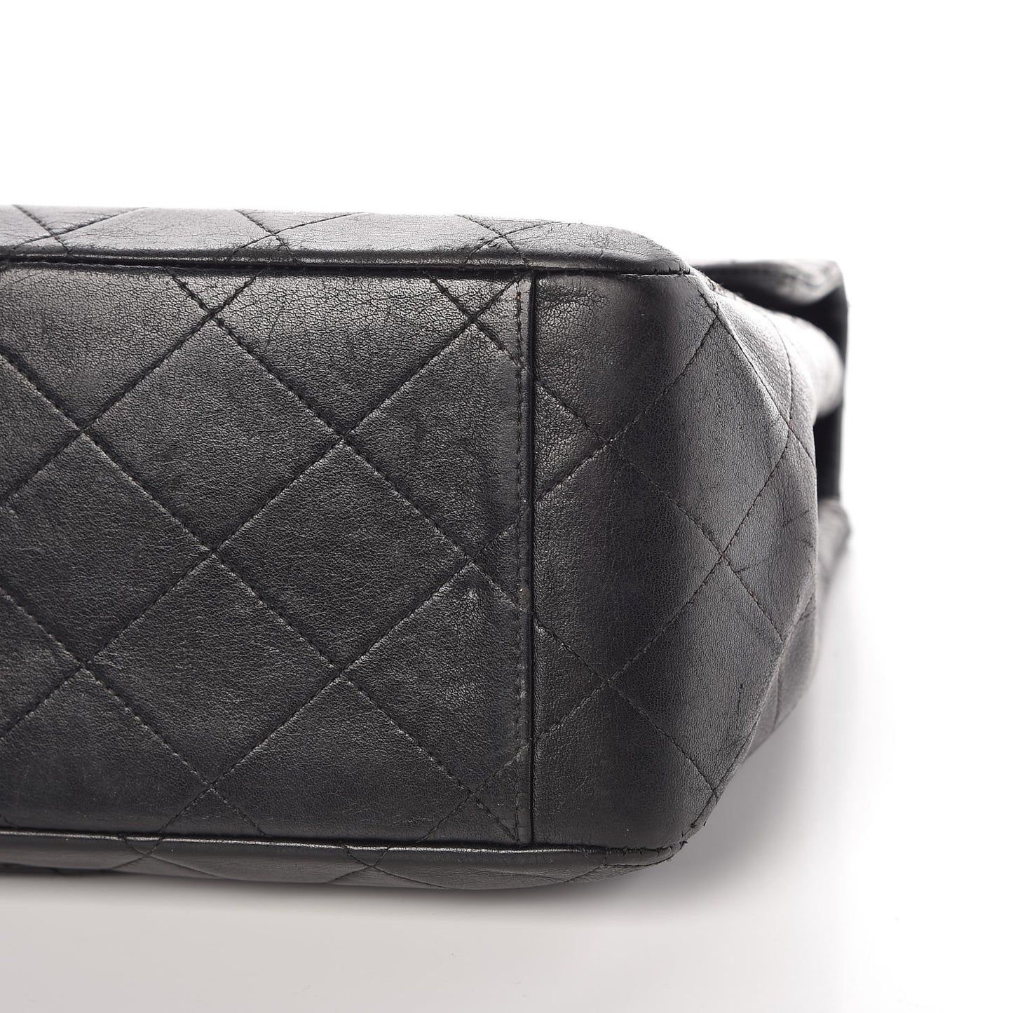 Lambskin Quilted XL Jumbo Single Flap Black