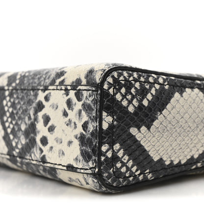 Marc Jacobs Calfskin Snakeskin Embossed Shutter Camera Crossbody Bag Black White 10 of 10