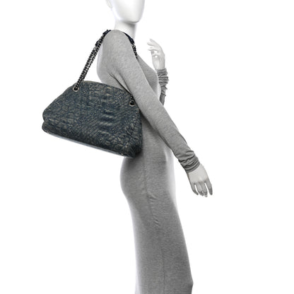 Chanel Denim Camellia Embroidered Medium Just Mademoiselle Blue 2 of 11