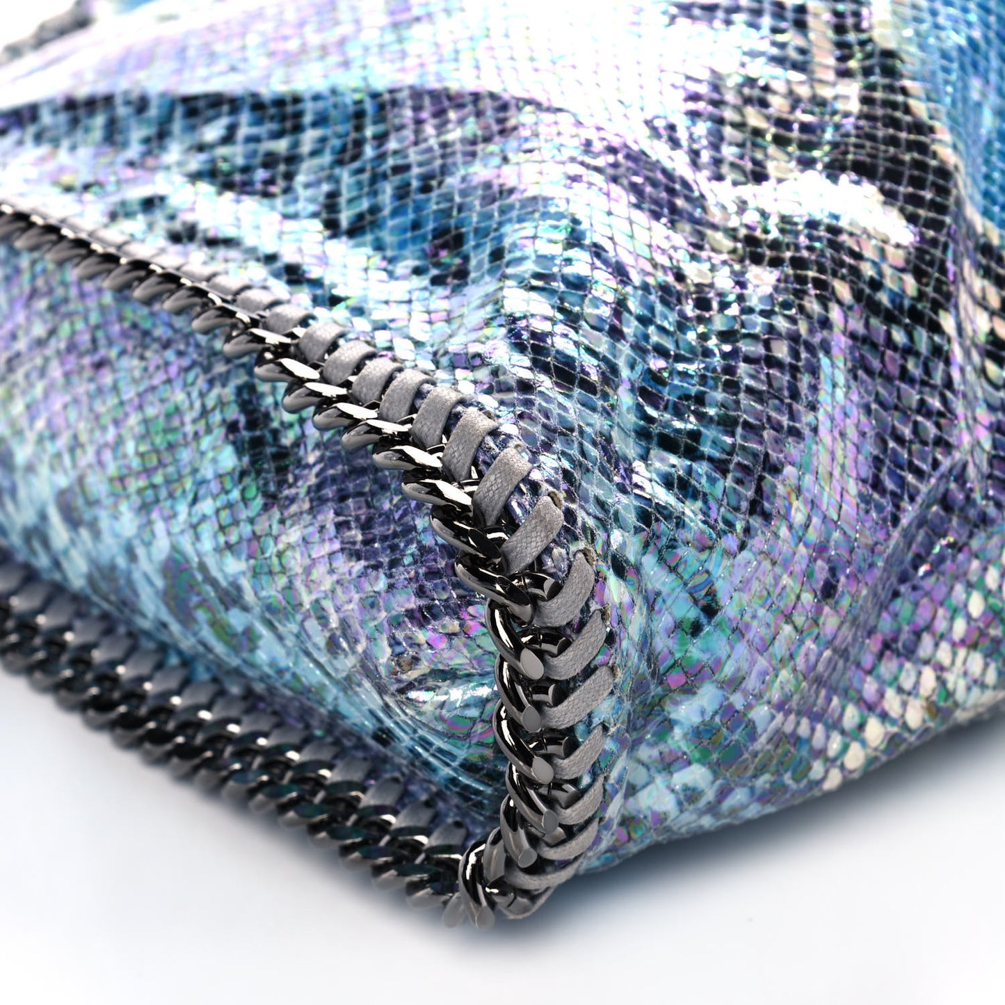 Eco Python Oleographic Small Falabella Tote Navy