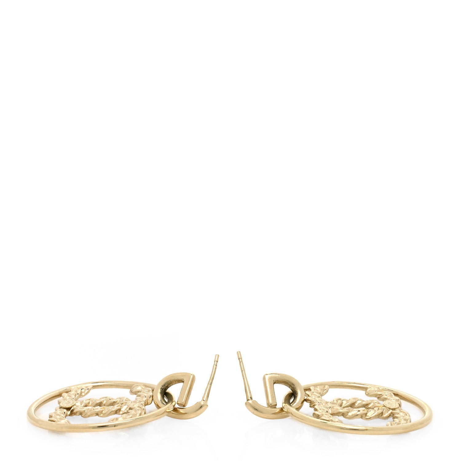 Chanel Baguette Crystal High Society CC Drop Earrings Gold 2 of 3